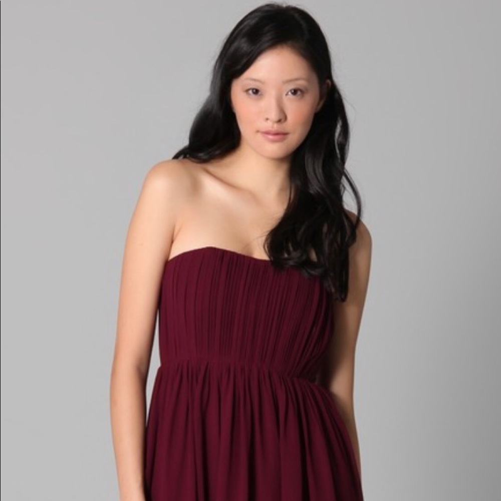 Burgundy chiffon Alice+Olivia mini dress